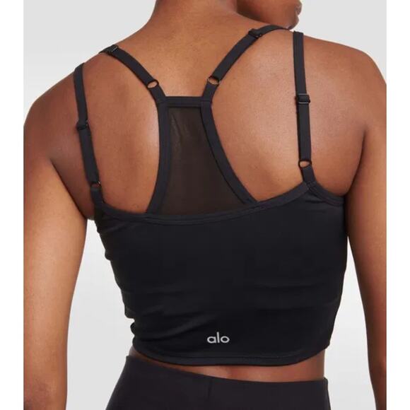 ALO Yoga Tops - NWT Alo Yoga Airlift Double Check Sports Bra Tank Black Gym Workout Sports Sz XS